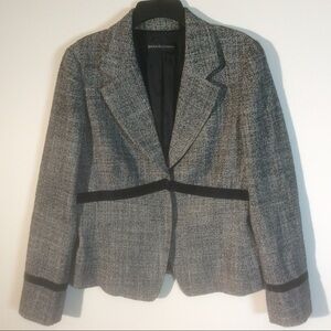 Dana Buchman Wool Blend Grey Snap Front Suit Jacket
